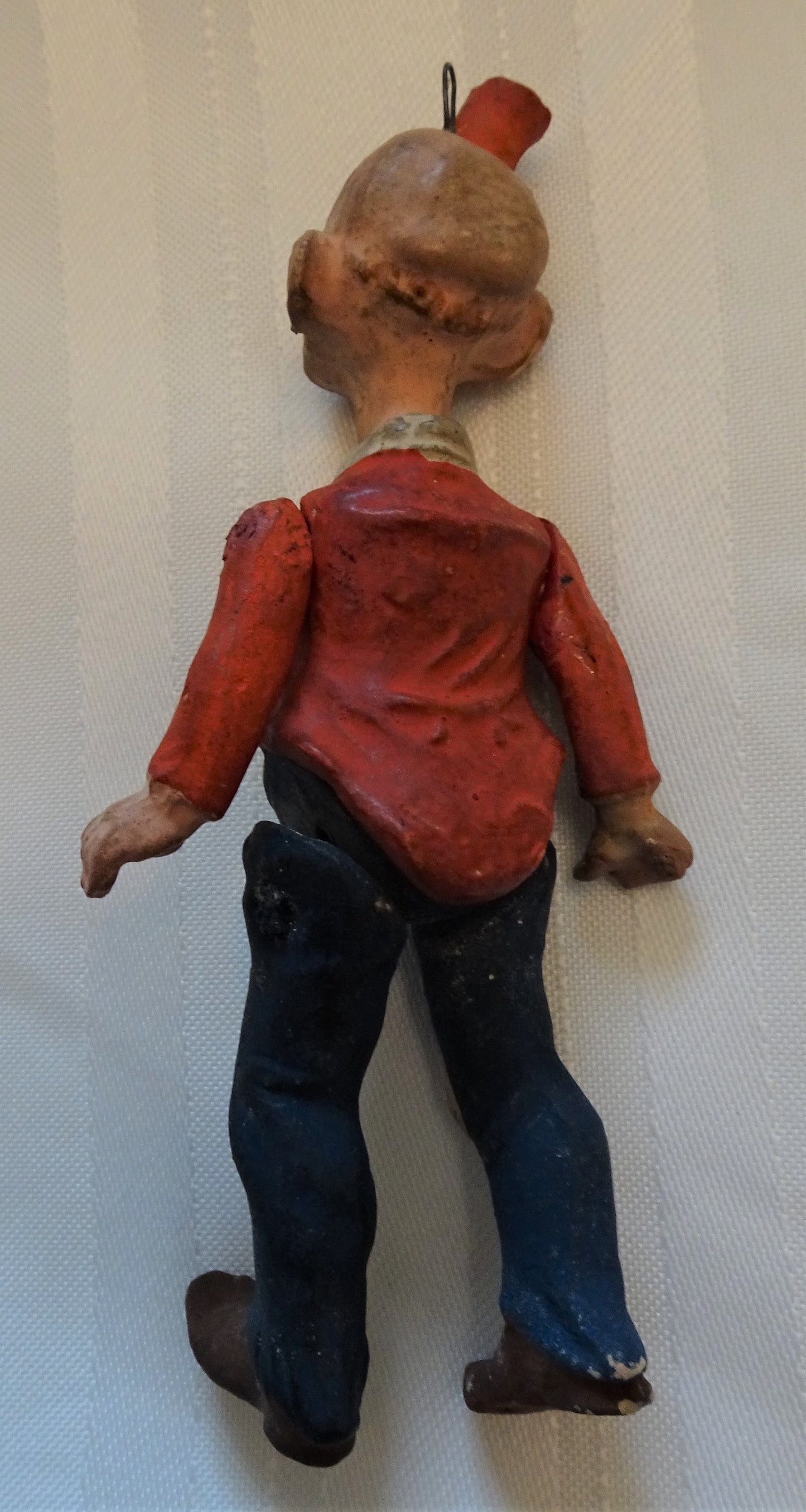 Very Rare Old German "Happy Hooligan" Heavy Composition Jointed Figure Ornament