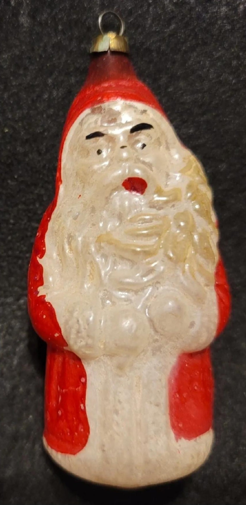 RARE Old Antique German GRUMPY SANTA Christmas Ornament, circa ~1910