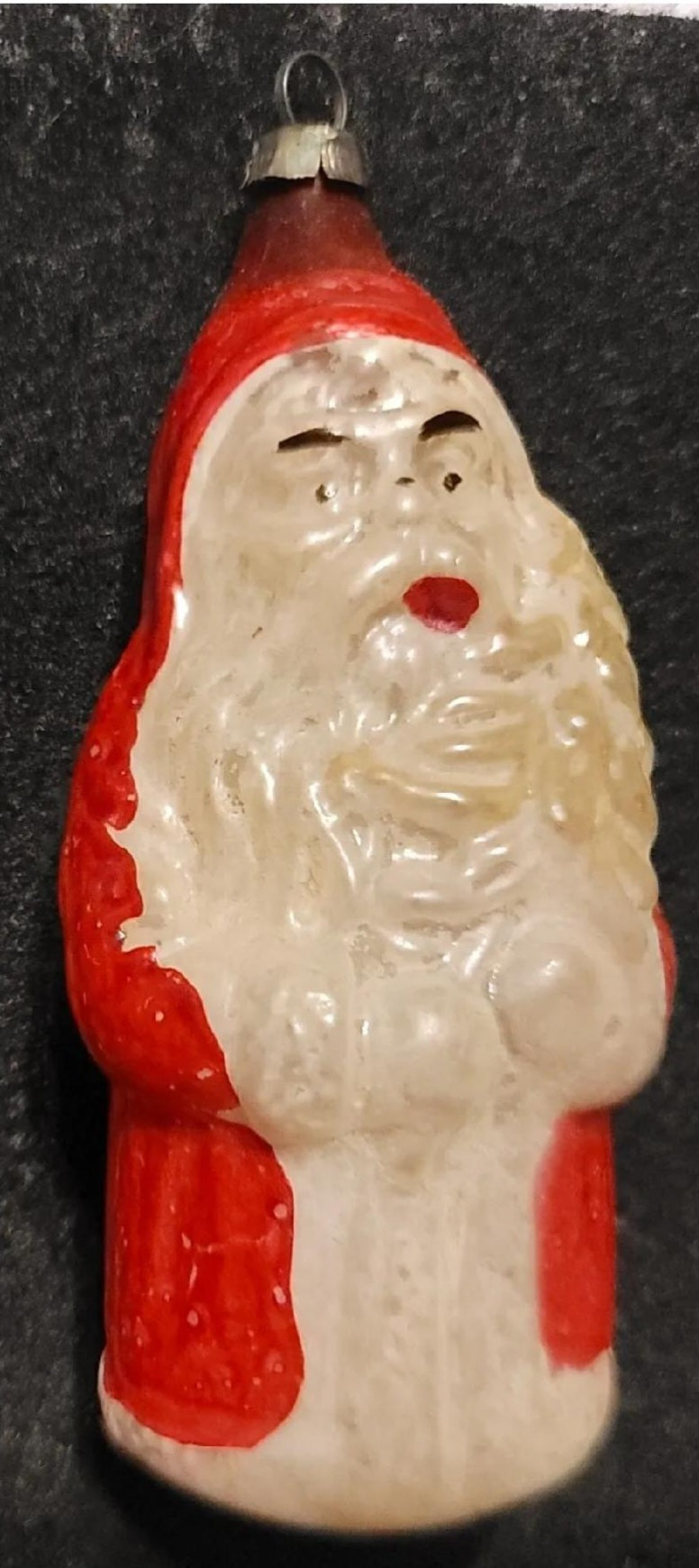 RARE Old Antique German GRUMPY SANTA Christmas Ornament, circa ~1910