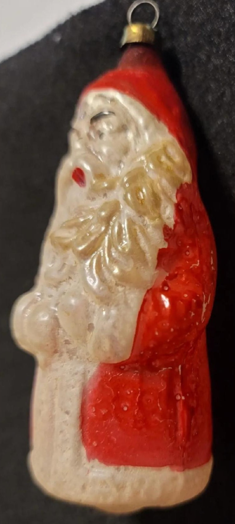 RARE Old Antique German GRUMPY SANTA Christmas Ornament, circa ~1910