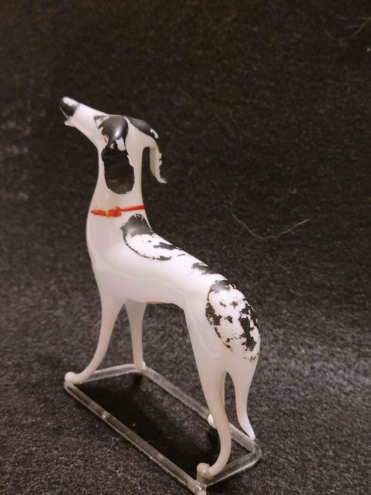 Rare Antique German Art Glass/Bimini Dog Ornament Circa 1920