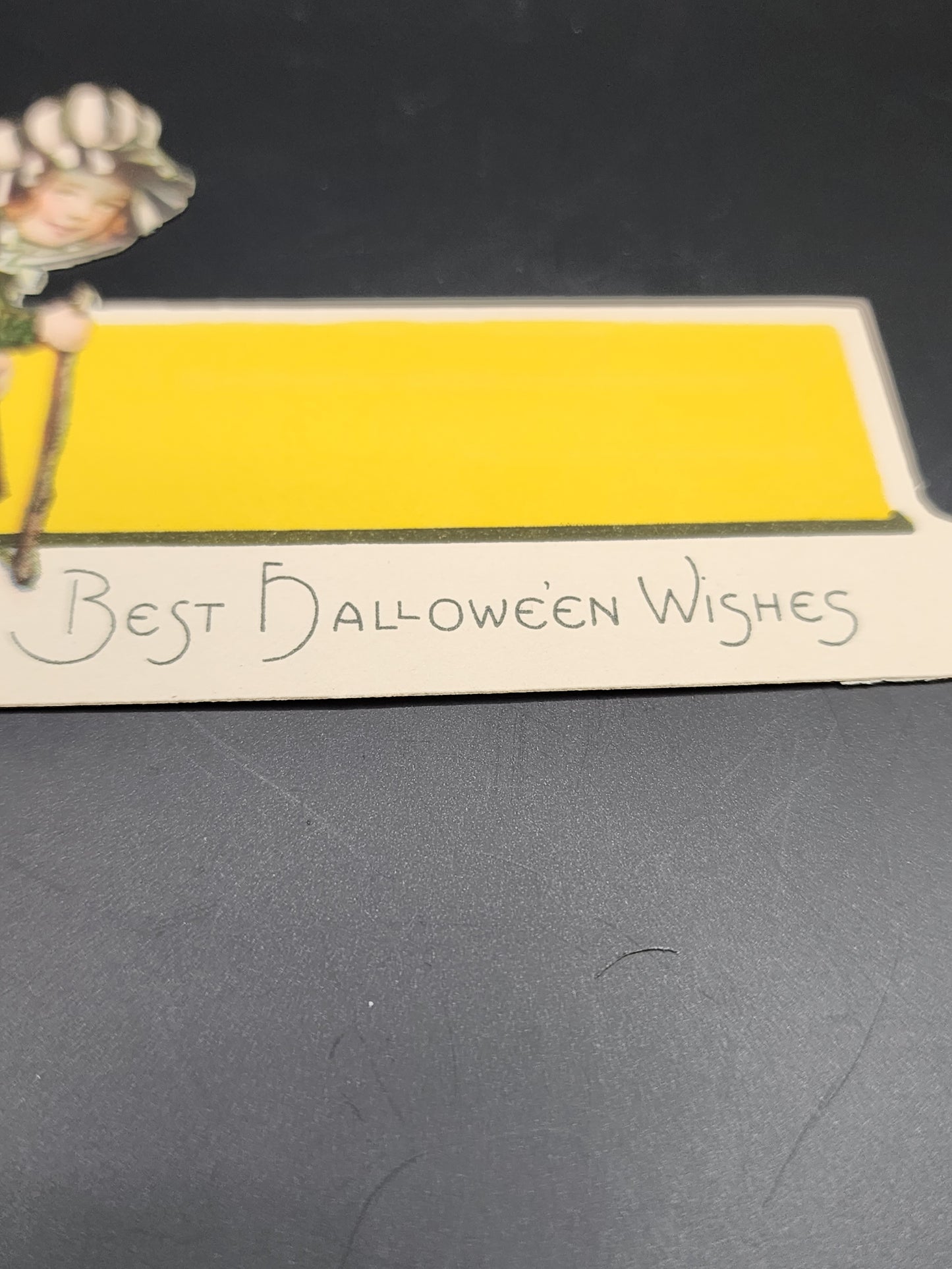 Mint 1920's Halloween Hall Brothers Place card Girl with walking stick