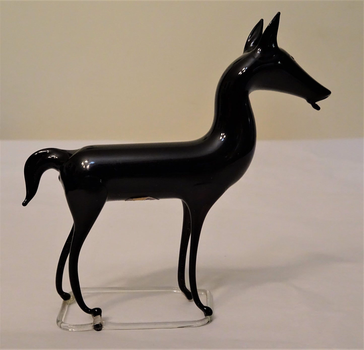 A Beautiful Old German Coal-Black Art Glass Horse, circa 1920