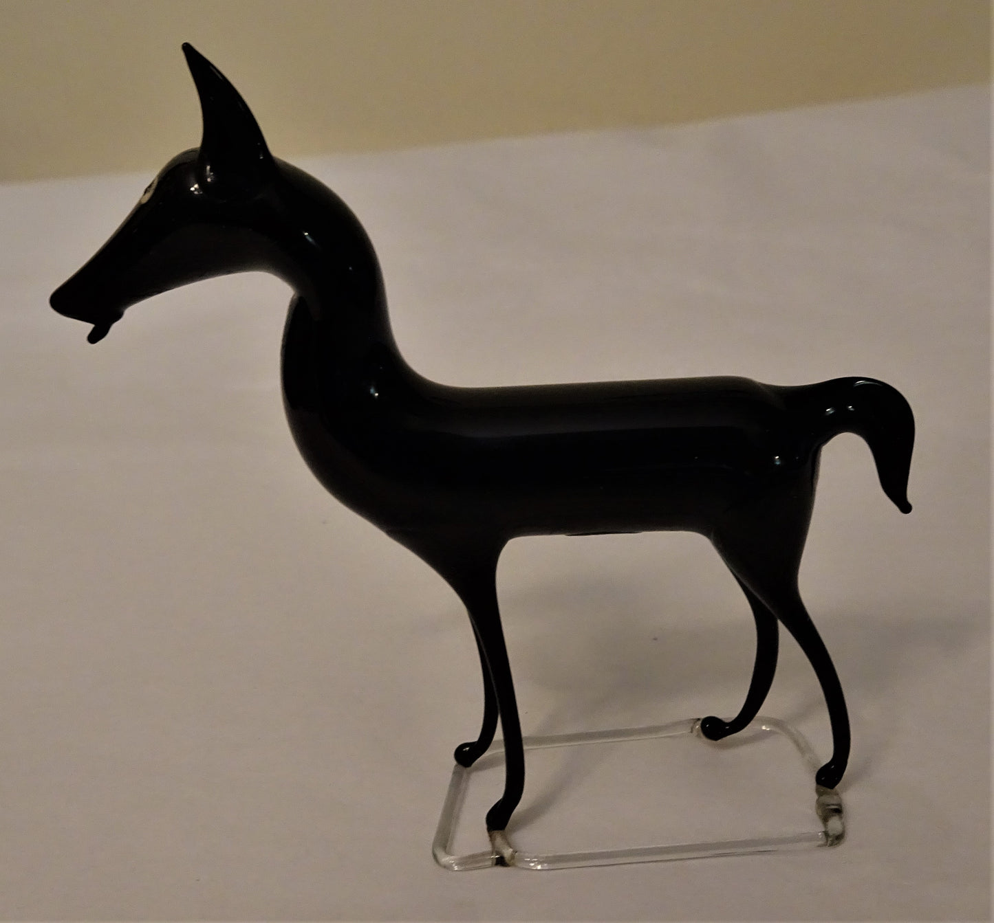 A Beautiful Old German Coal-Black Art Glass Horse, circa 1920