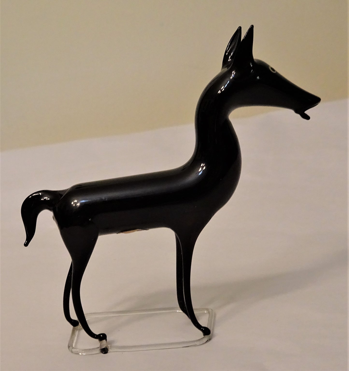 A Beautiful Old German Coal-Black Art Glass Horse, circa 1920