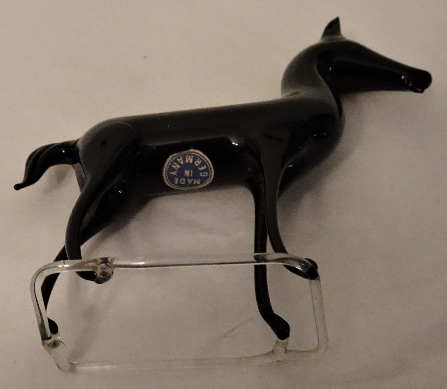 A Beautiful Old German Coal-Black Art Glass Horse, circa 1920