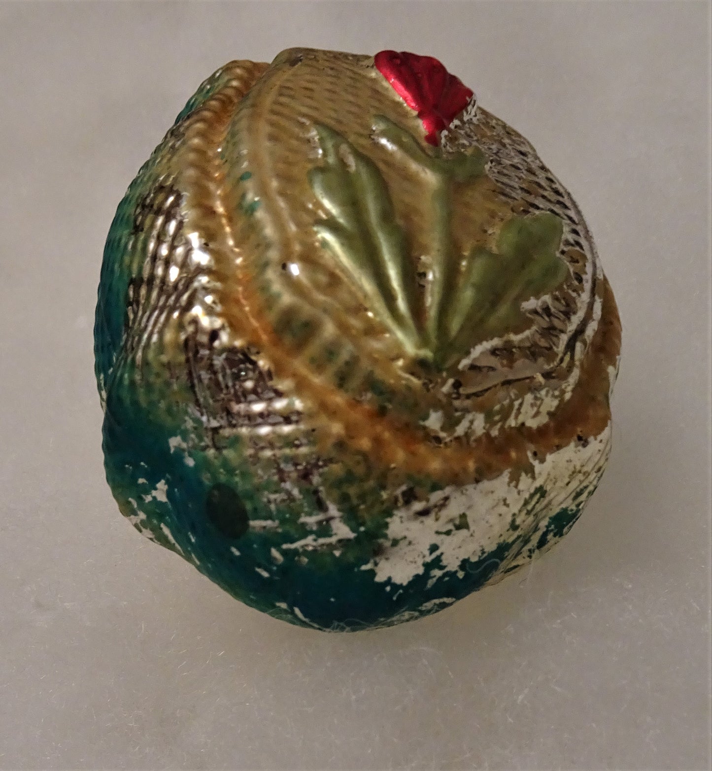 Rare Old German Large, Showy, Double-Sided Ornament with Tulips