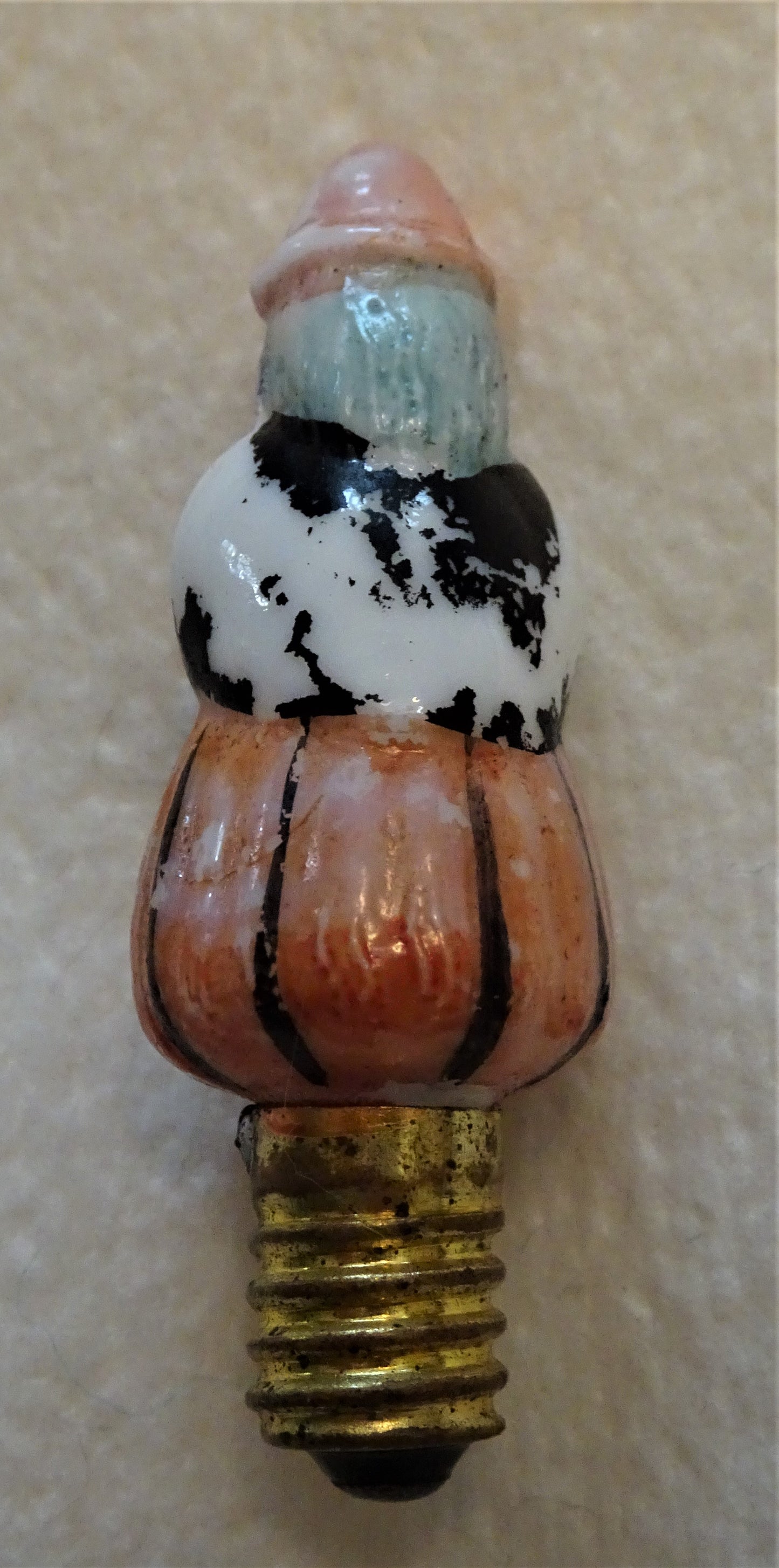 Extremely Rare Tiny Old Milk Glass Figural WITCH Light Bulb