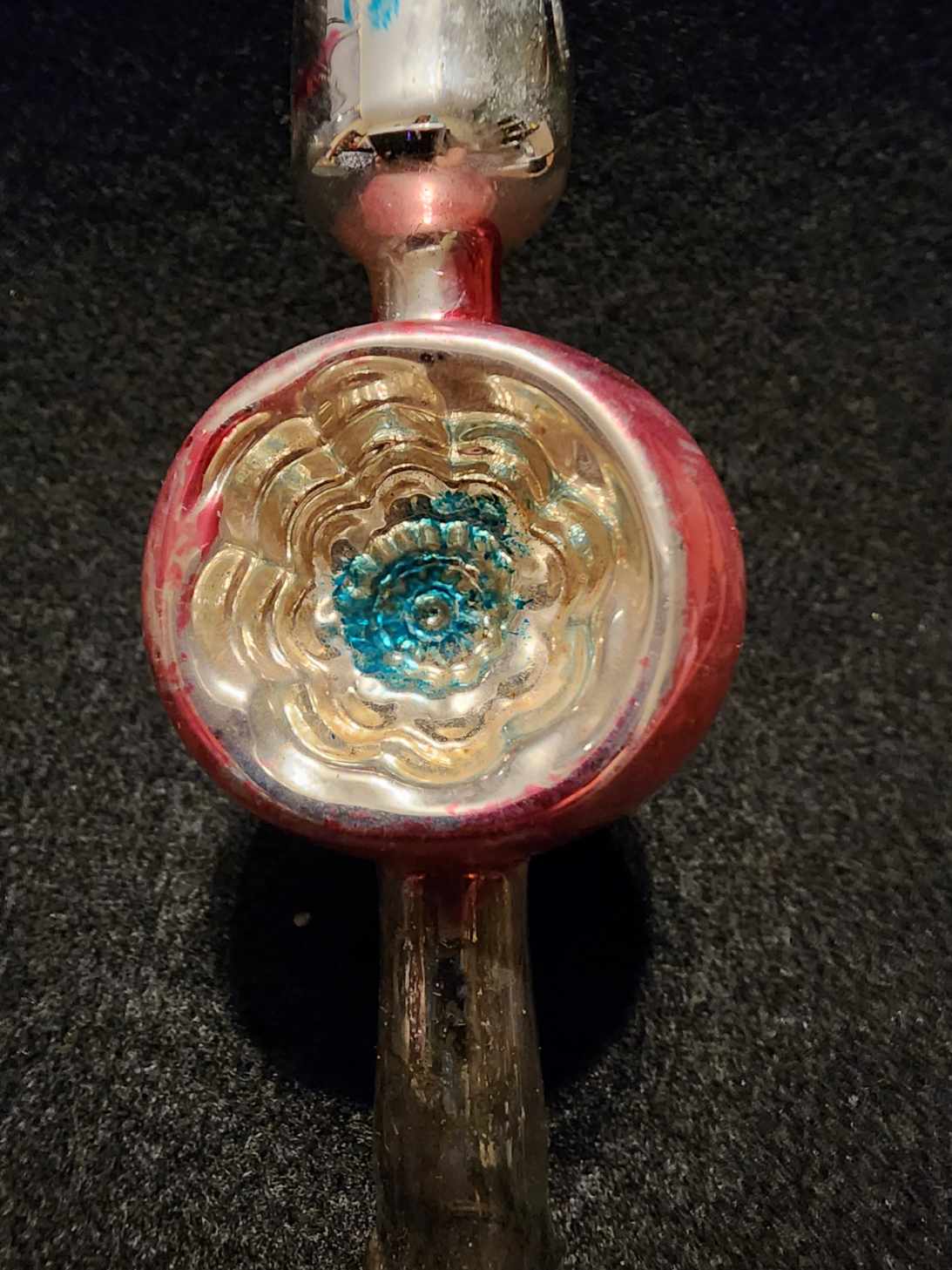 NICE Old Antique German INDENT CHRISTMAS TREE TOPPER for Smaller Tree Christmas Ornament ~1920.
