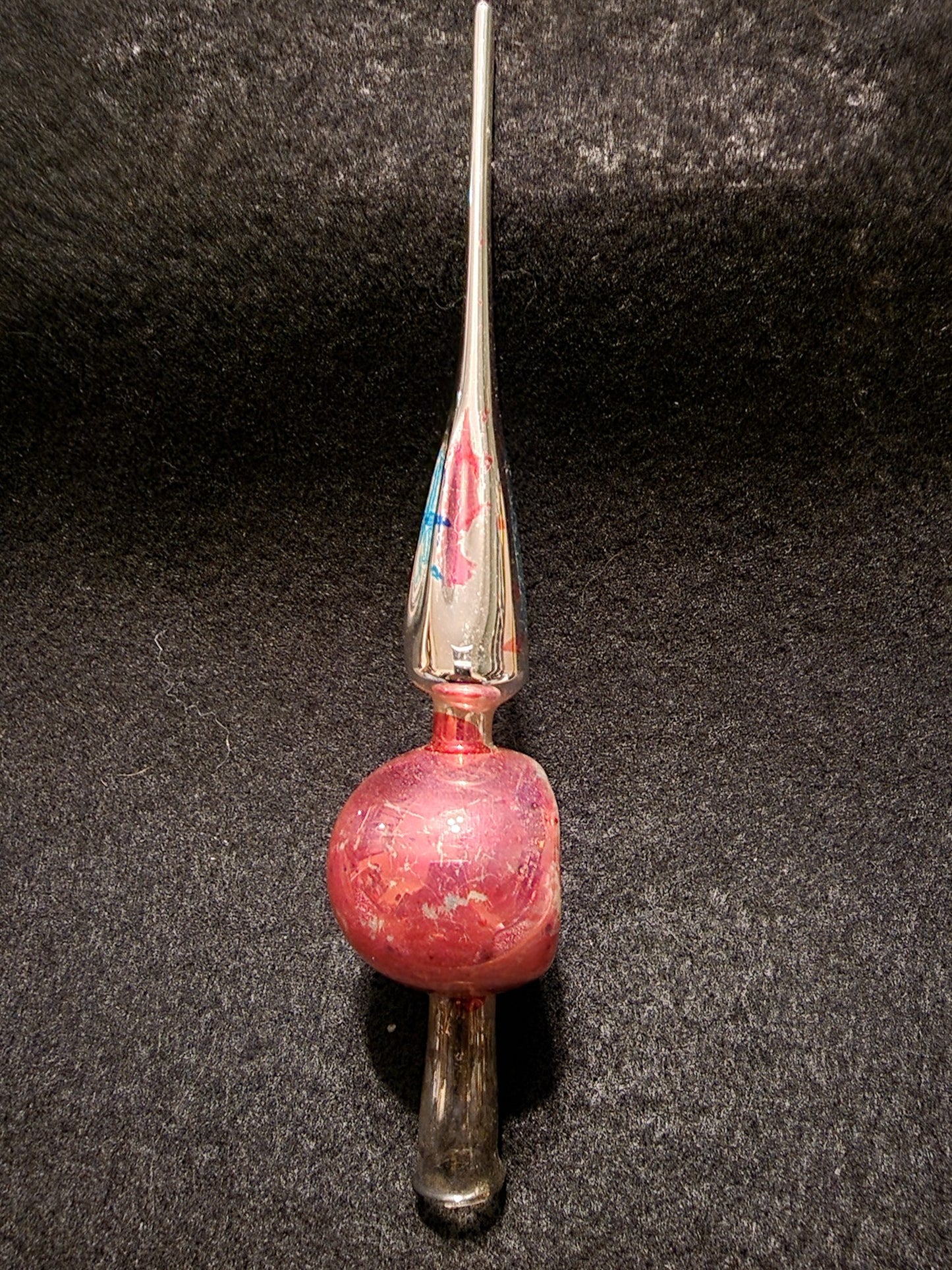 NICE Old Antique German INDENT CHRISTMAS TREE TOPPER for Smaller Tree Christmas Ornament ~1920.