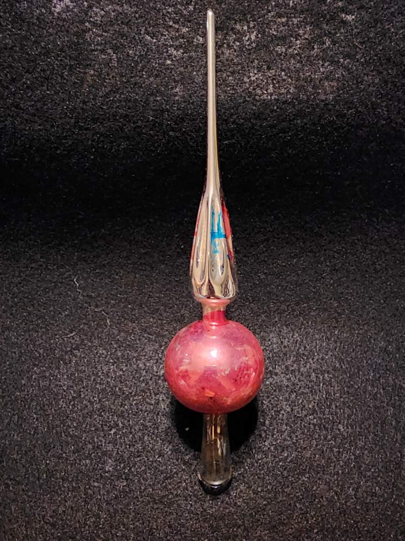 NICE Old Antique German INDENT CHRISTMAS TREE TOPPER for Smaller Tree Christmas Ornament ~1920.