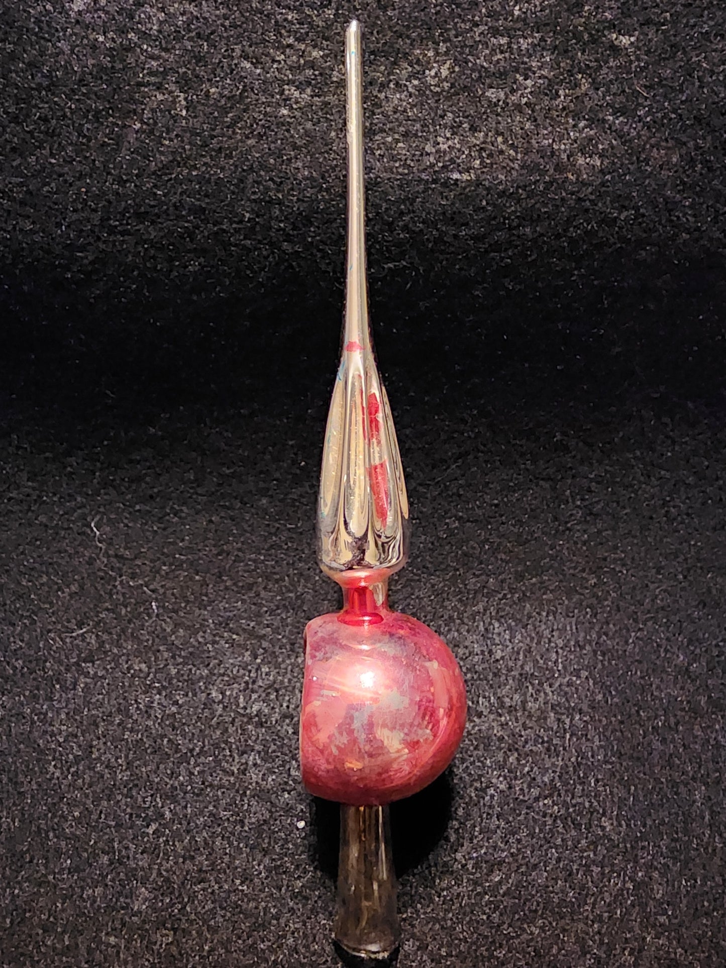 NICE Old Antique German INDENT CHRISTMAS TREE TOPPER for Smaller Tree Christmas Ornament ~1920.
