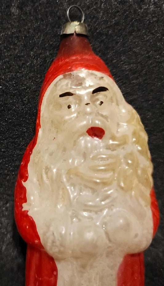 RARE Old Antique German GRUMPY SANTA Christmas Ornament, circa ~1910