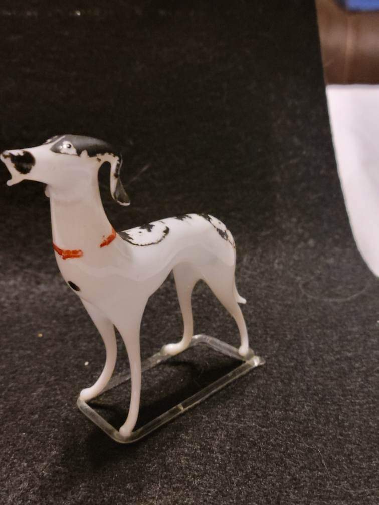 Rare Antique German Art Glass/Bimini Dog Ornament Circa 1920